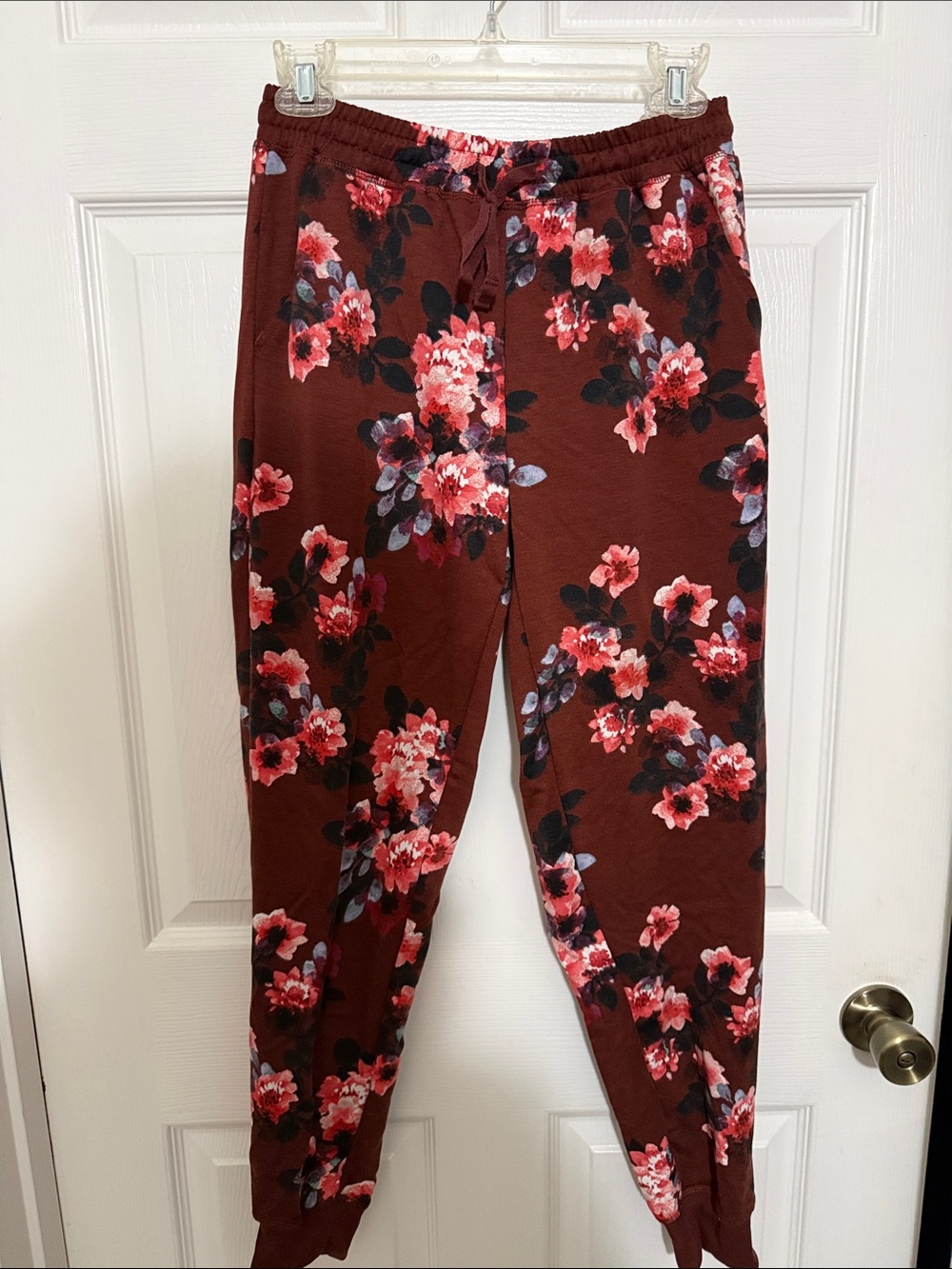 LuLaRoe Burgundy Floral Joggers